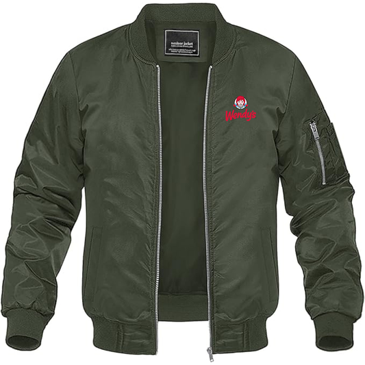 Men's  Wendy_s  Lightweight Bomber Jacket Windbreaker Softshell Varsity Jacket Coat