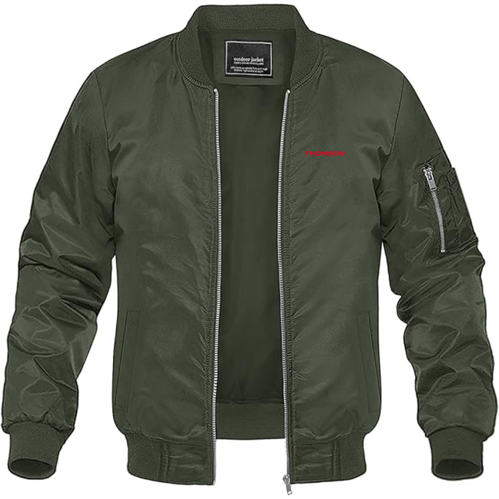 Men's Thomson Logo Lightweight Bomber Jacket Windbreaker Softshell Varsity Jacket Coat