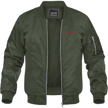 Men's Thomson Logo Lightweight Bomber Jacket Windbreaker Softshell Varsity Jacket Coat