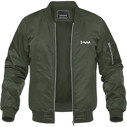 Men's Robur Logo Lightweight Bomber Jacket Windbreaker Softshell Varsity Jacket Coat