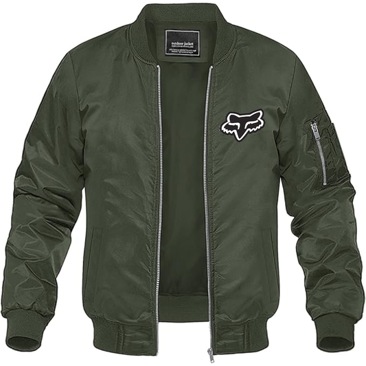 Men's  fox racing  Lightweight Bomber Jacket Windbreaker Softshell Varsity Jacket Coat