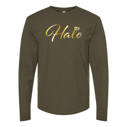 Men's Halo Logo Cotton Long Sleeve T-Shirt
