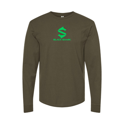 Men's Black Shark Logo Long Sleeve T-Shirt