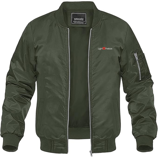 Men's Lightinthebox  Logo Lightweight Bomber Jacket Windbreaker Softshell Varsity Jacket Coat