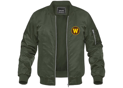 Men's Western Michigan Broncos Lightweight Bomber Jacket Windbreaker Softshell Varsity Jacket Coat