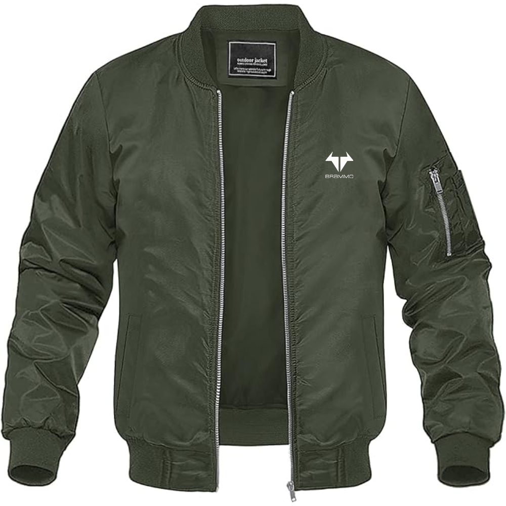 Men's Brammo Logo Lightweight Bomber Jacket Windbreaker Softshell Varsity Jacket Coat