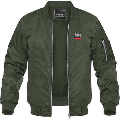 Men's Delco Remy Logo Lightweight Bomber Jacket Windbreaker Softshell Varsity Jacket Coat