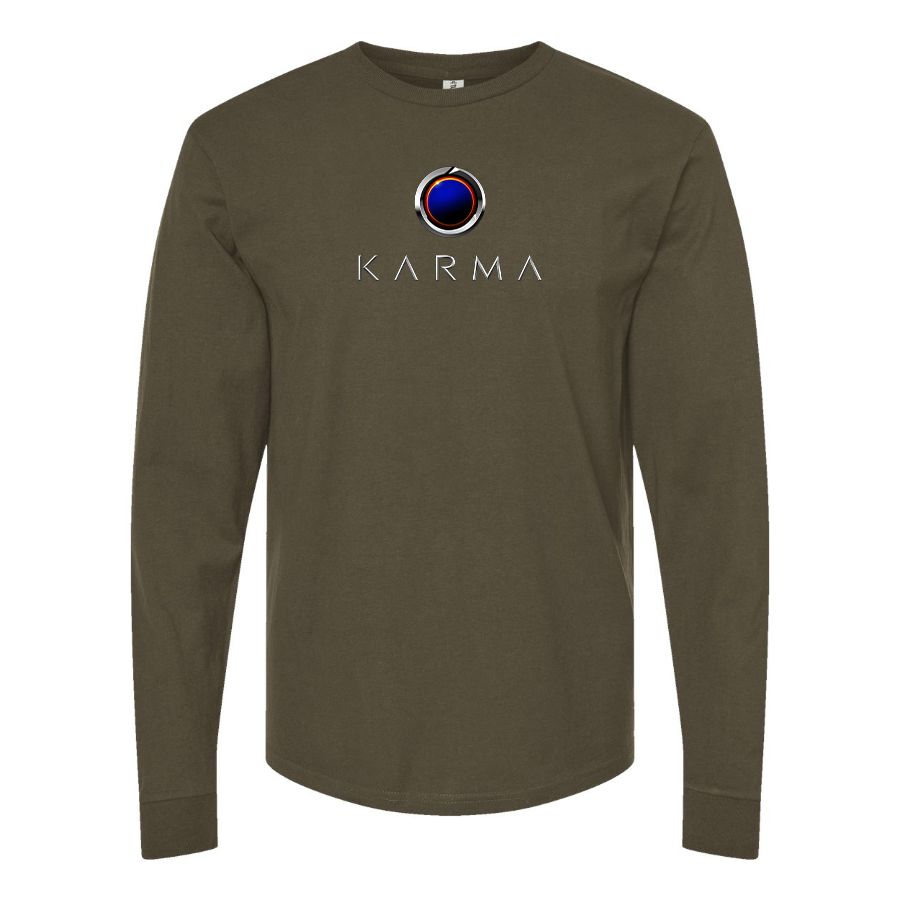 Men's Karma  Logo Cotton Long Sleeve T-Shirt