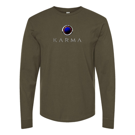 Men's Karma  Logo Cotton Long Sleeve T-Shirt