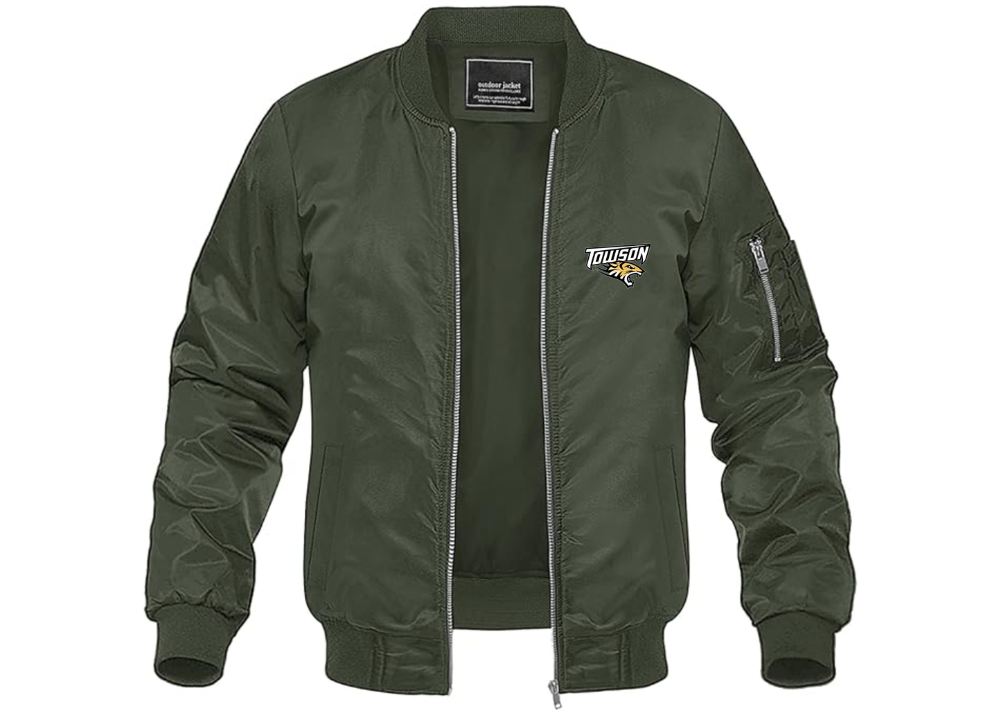 Men's Towson Tigers Lightweight Bomber Jacket Windbreaker Softshell Varsity Jacket Coat