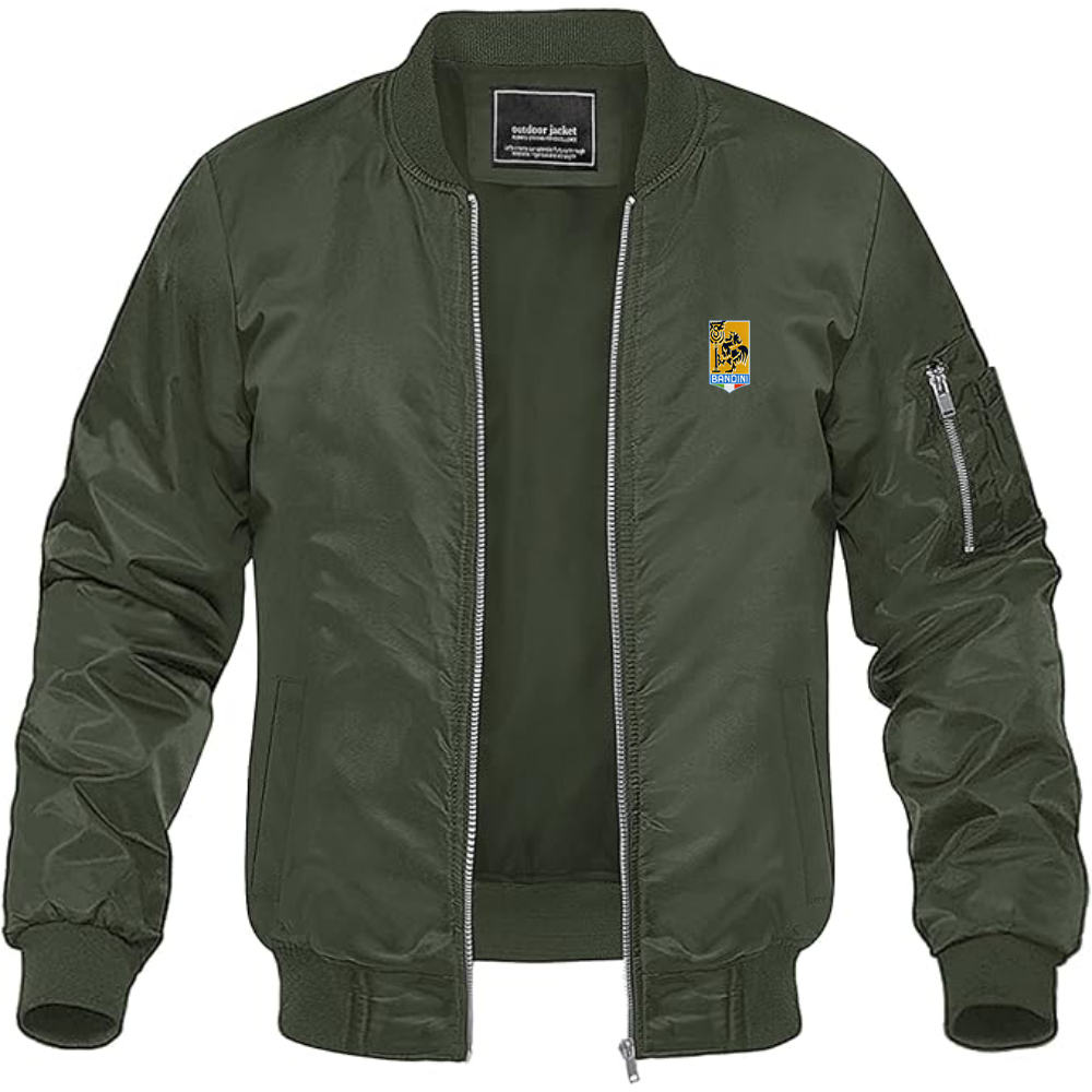 Men's Bandini Automobili Logo Lightweight Bomber Jacket Windbreaker Softshell Varsity Jacket Coat