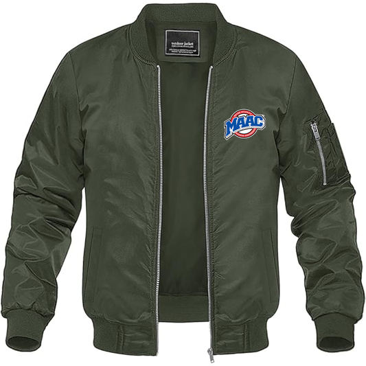 Men's Metro Atlantic Athletic Conference Logo Lightweight Bomber Jacket Windbreaker Softshell Varsity Jacket Coat