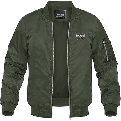 Men's Charleston RiverDogs Logo Lightweight Bomber Jacket Windbreaker Softshell Varsity Jacket Coat