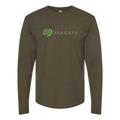 Men's Seagate Logo  Cotton Long Sleeve T-Shirt