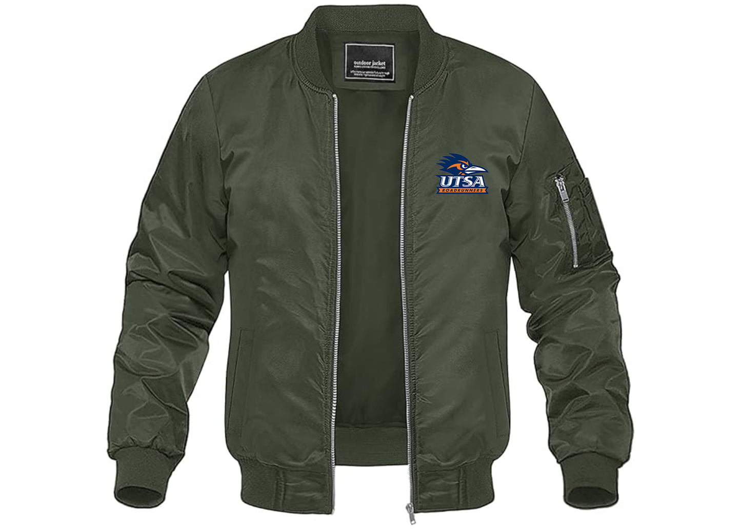 Men's Texas SA Roadrunners Lightweight Bomber Jacket Windbreaker Softshell Varsity Jacket Coat