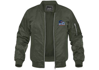 Men's Texas SA Roadrunners Lightweight Bomber Jacket Windbreaker Softshell Varsity Jacket Coat