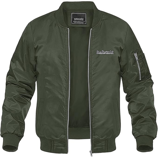 Men's Blue Öyster Cult Lightweight Bomber Jacket Windbreaker Softshell Varsity Jacket Coat