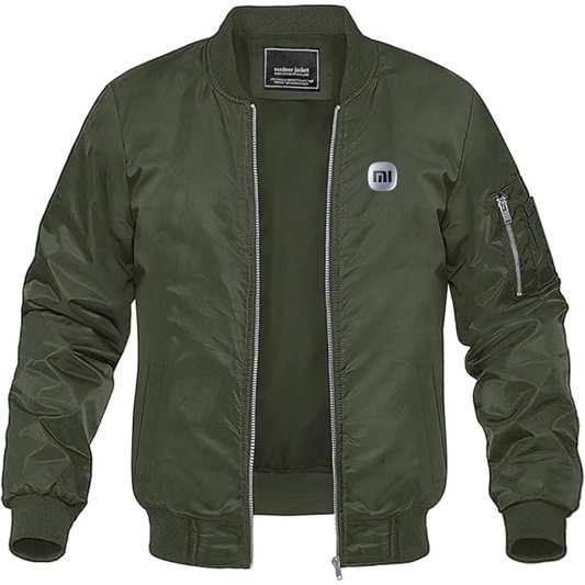Men's Xiaomi SU7 Logo Lightweight Bomber Jacket Windbreaker Softshell Varsity Jacket Coat