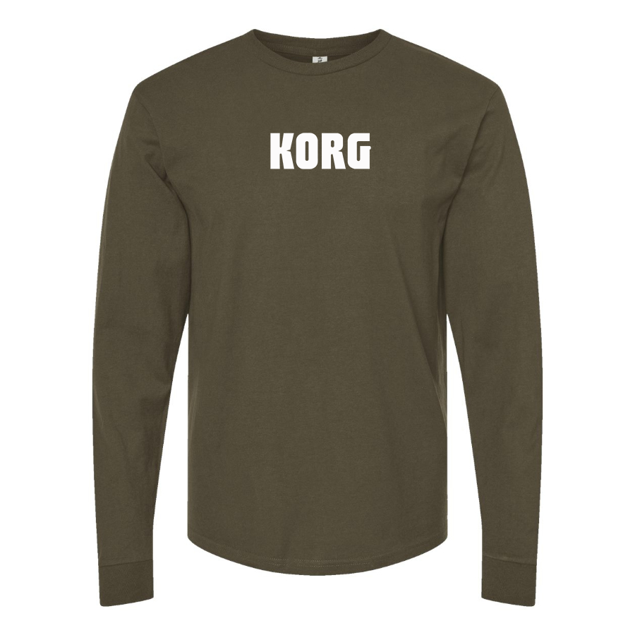 Men's Korg Logo Cotton Long Sleeve T-Shirt