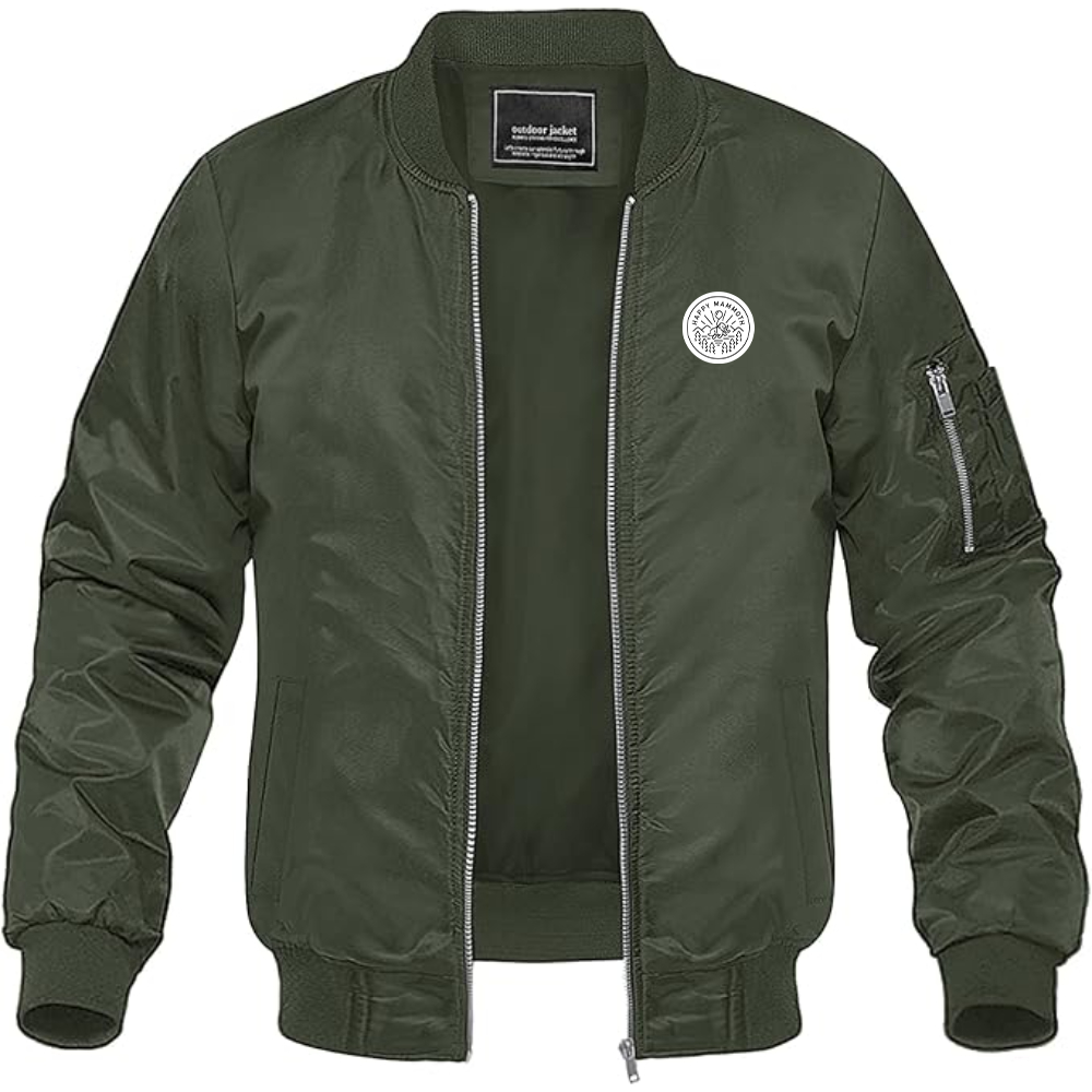 Men's Happy Mammoth Logo Lightweight Bomber Jacket Windbreaker Softshell Varsity Jacket Coat