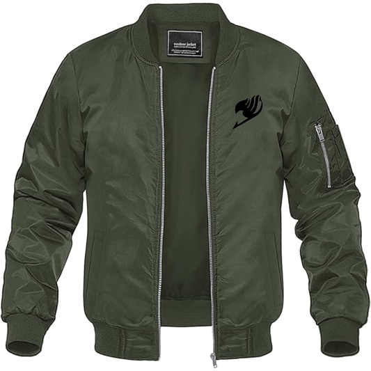Men's  Fairy Tail  Lightweight Bomber Jacket Windbreaker Softshell Varsity Jacket Coat