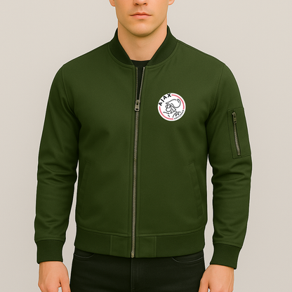 Men's Amsterdamsche FC Ajax Lightweight Bomber Jacket - Army Green