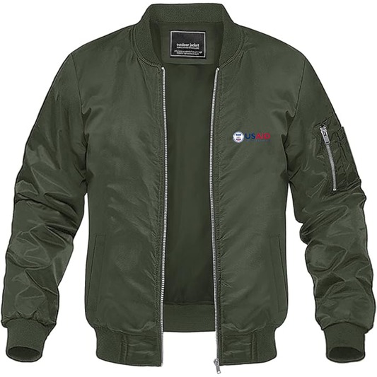 Men's  USAid  Lightweight Bomber Jacket Windbreaker Softshell Varsity Jacket Coat