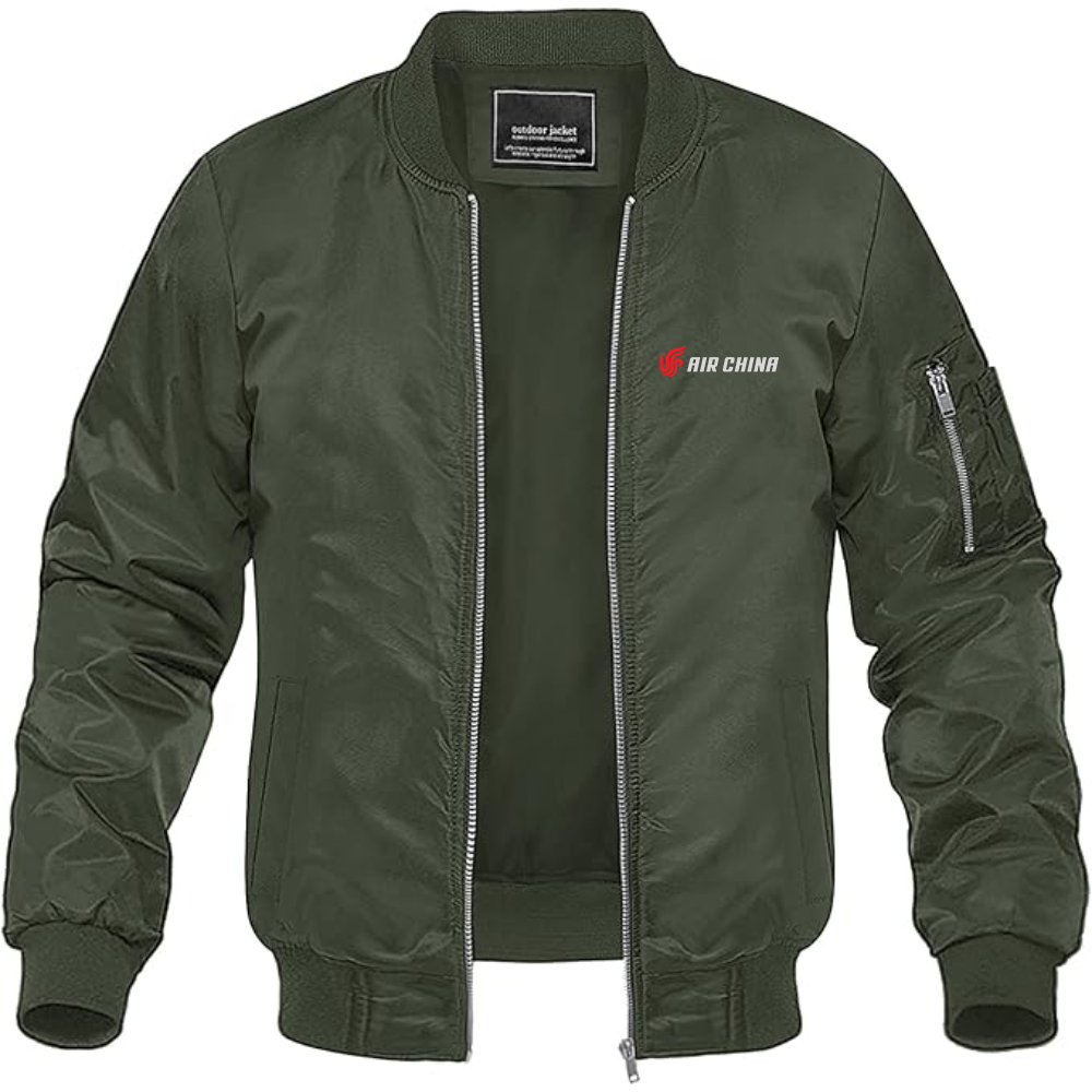 Men's  Air China Lightweight Bomber Jacket Windbreaker Softshell Varsity Jacket Coat