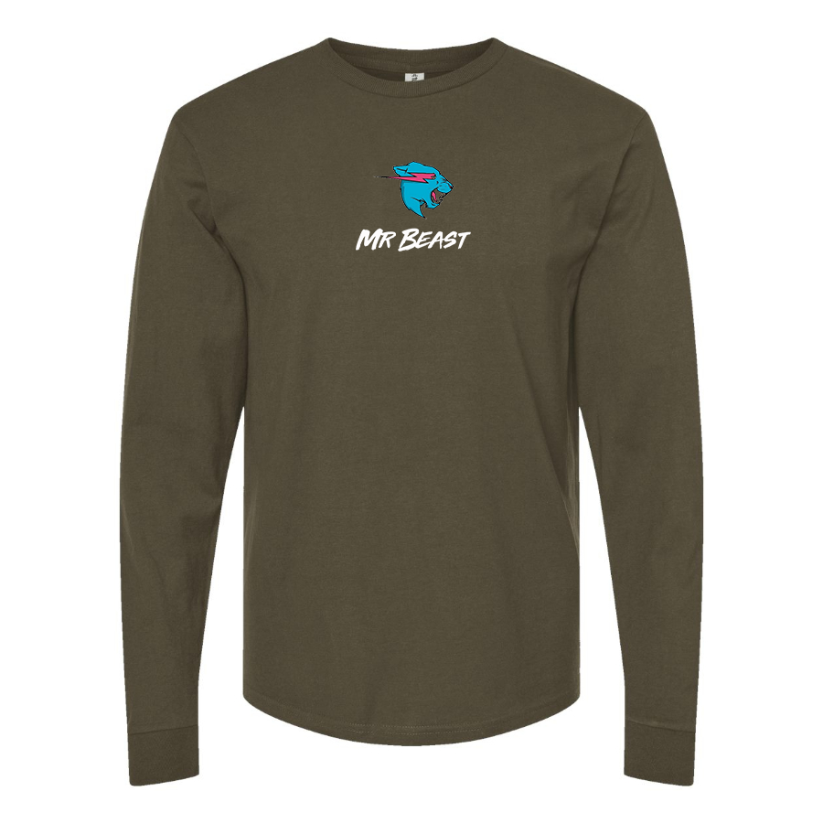 Men's  Mr Beast Logo Cotton Long Sleeve T-Shirt