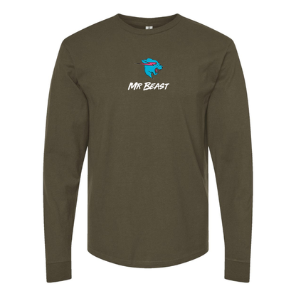 Men's  Mr Beast Logo Cotton Long Sleeve T-Shirt