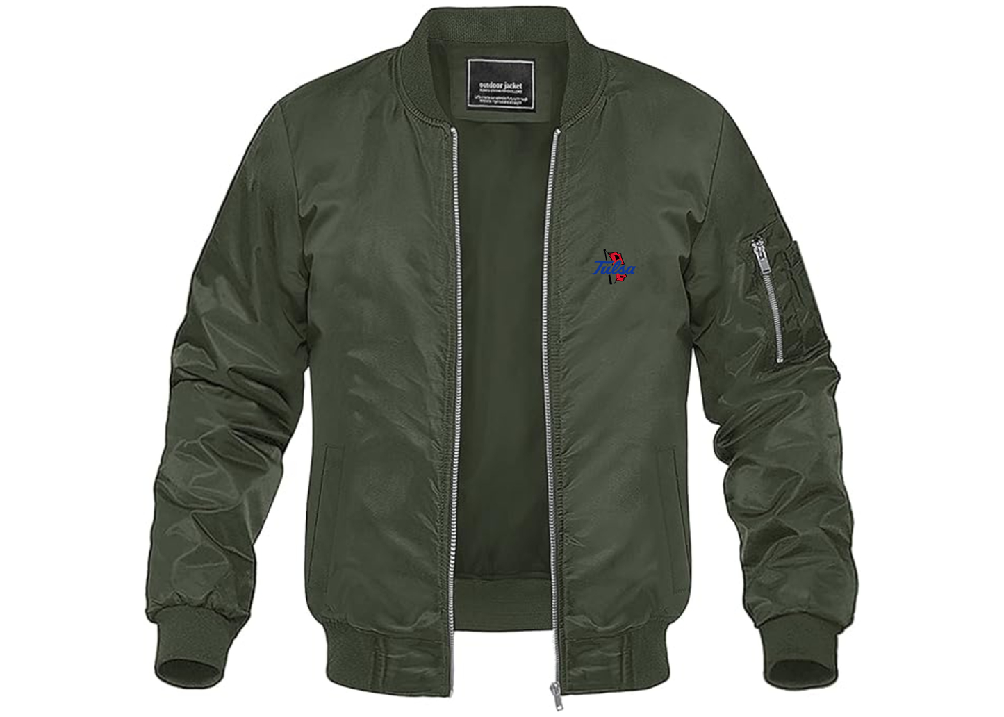 Men's Tulsa Golden Hurricane Lightweight Bomber Jacket Windbreaker Softshell Varsity Jacket Coat