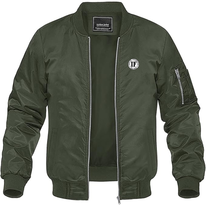 Men's  Isotta Fraschini Logo Lightweight Bomber Jacket Windbreaker Softshell Varsity Jacket Coat