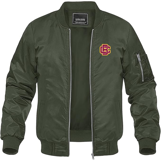 Men's  Bethune Cookman Wildcats Lightweight Bomber Jacket Windbreaker Softshell Varsity Jacket Coat