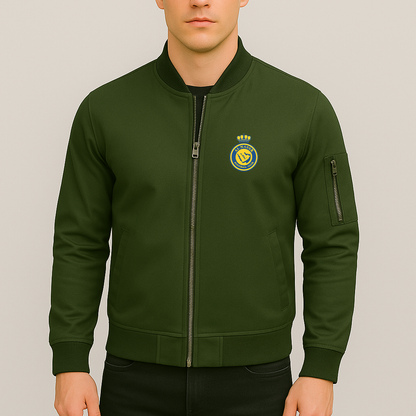 Men's Al Nassr FC Lightweight Bomber Jacket - Army Green