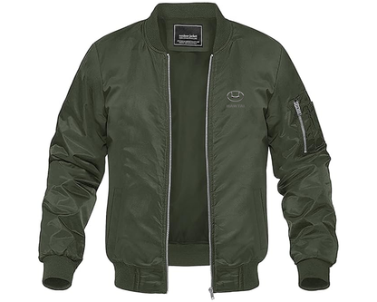 Men's Hawta Logo Lightweight Bomber Jacket Windbreaker Softshell Varsity Jacket Coat
