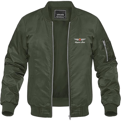 Men's Hispano Suiza Logo Lightweight Bomber Jacket Windbreaker Softshell Varsity Jacket Coat