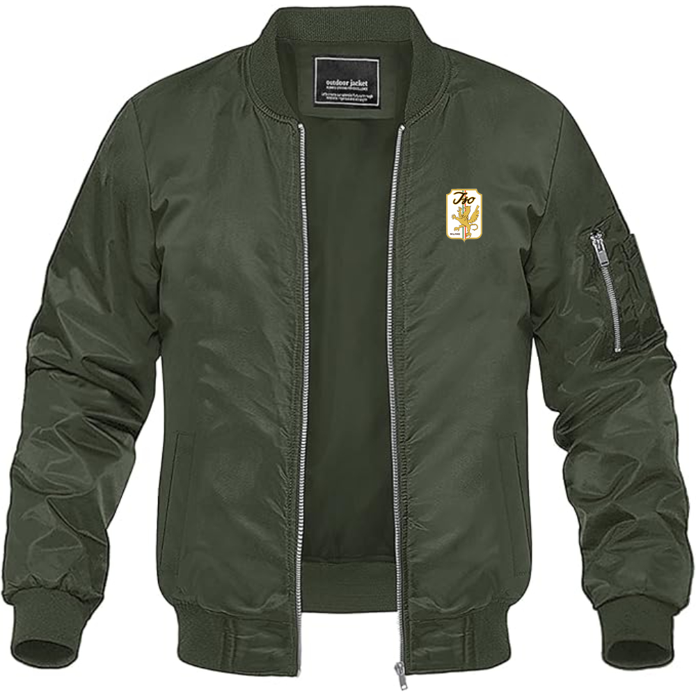 Men's Iso Logo Lightweight Bomber Jacket Windbreaker Softshell Varsity Jacket Coat