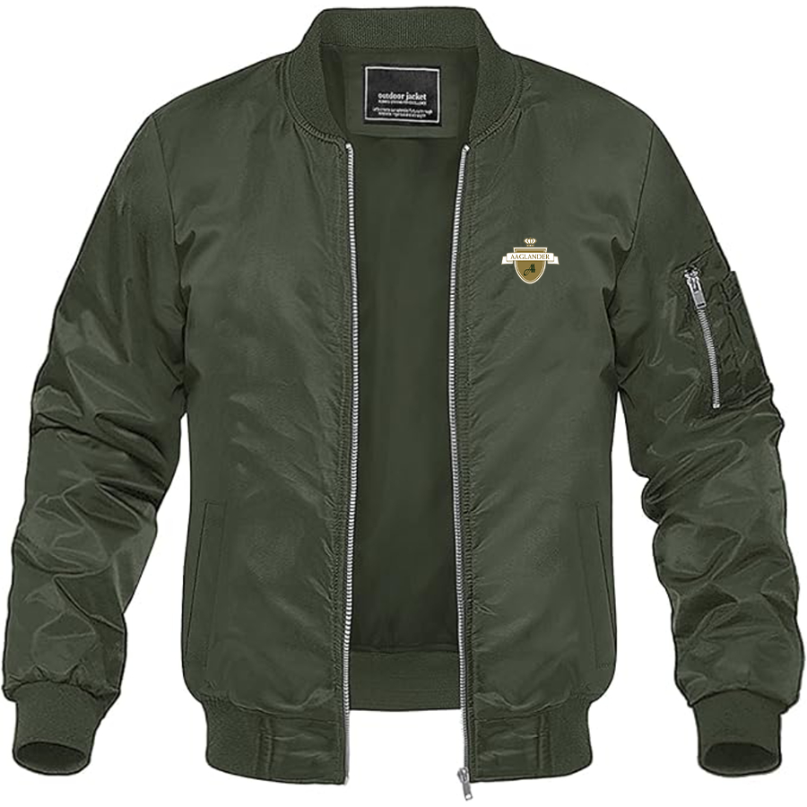 Men's   Aaglander Logo Lightweight Bomber Jacket Windbreaker Softshell Varsity Jacket Coat