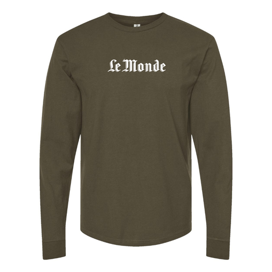 Men's Le Monde Logo Cotton Long Sleeve T-Shirt