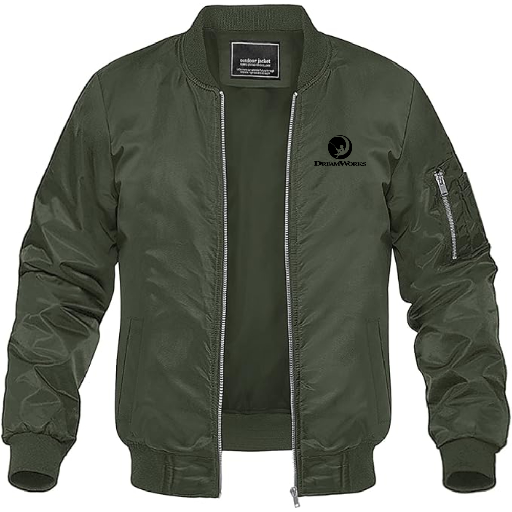 Men's  Dreamworks  Lightweight Bomber Jacket Windbreaker Softshell Varsity Jacket Coat