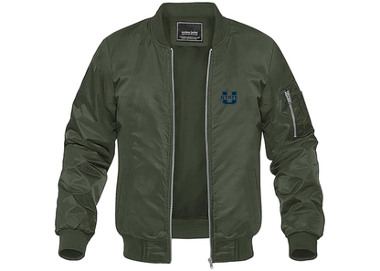 Men's Utah State Aggies Lightweight Bomber Jacket Windbreaker Softshell Varsity Jacket Coat