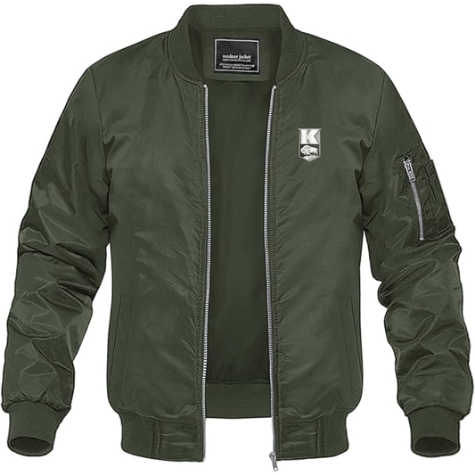 Men's Kaiser Logo Lightweight Bomber Jacket Windbreaker Softshell Varsity Jacket Coat