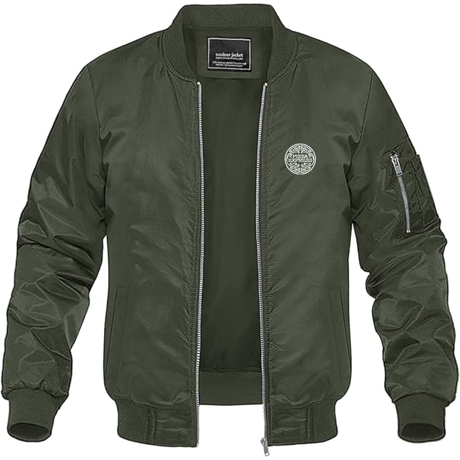 Men's Pizza Express Logo Lightweight Bomber Jacket Windbreaker Softshell Varsity Jacket Coat