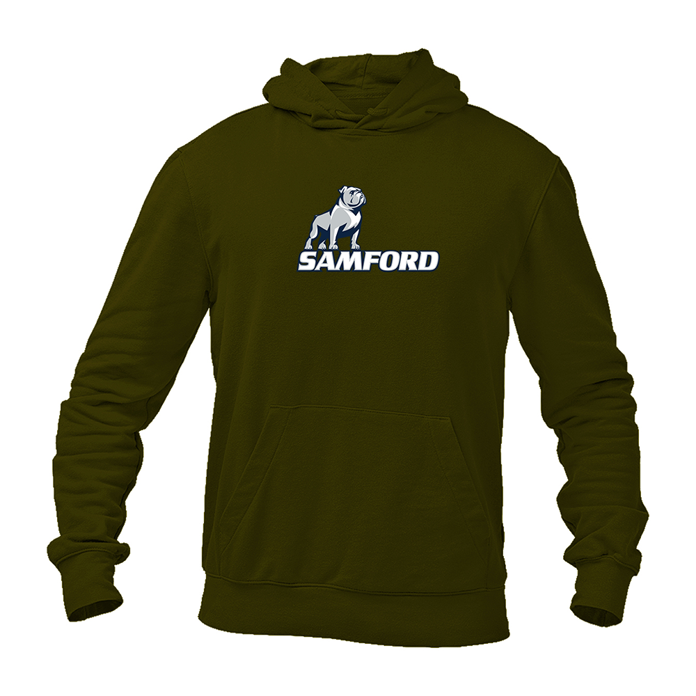 Men's Samford Bulldogs Logo Gildan  Heavy Blend Hooded Sweatshirt