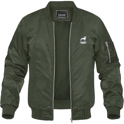 Men's Büssing Logo Lightweight Bomber Jacket Windbreaker Softshell Varsity Jacket Coat