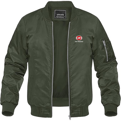 Men's UD Logo Lightweight Bomber Jacket Windbreaker Softshell Varsity Jacket Coat