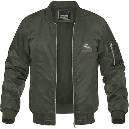 Men's Savannah State Tigers Logo Lightweight Bomber Jacket Windbreaker Softshell Varsity Jacket Coat