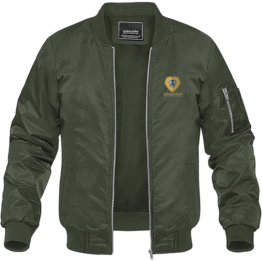 Men's Hradyesh Logo Lightweight Bomber Jacket Windbreaker Softshell Varsity Jacket Coat