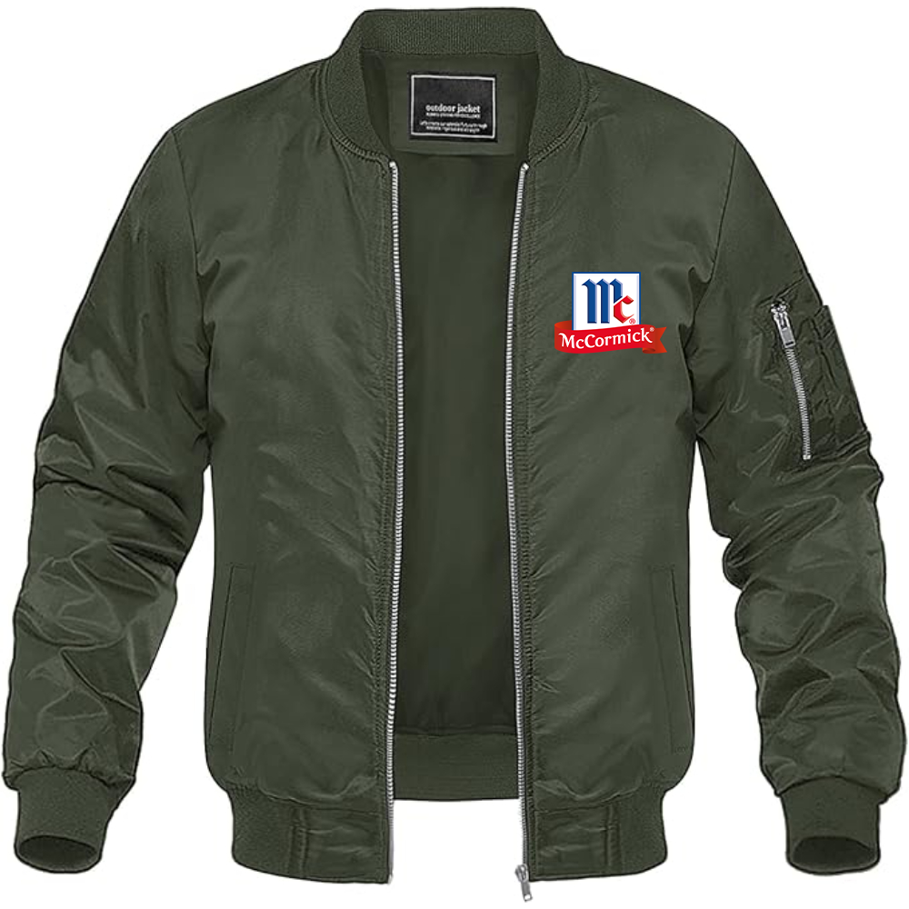 Men's McCormick Logo Lightweight Bomber Jacket Windbreaker Softshell Varsity Jacket Coat