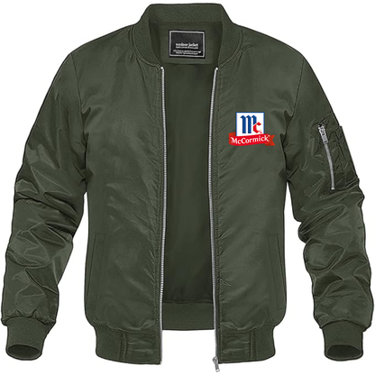 Men's McCormick Logo Lightweight Bomber Jacket Windbreaker Softshell Varsity Jacket Coat